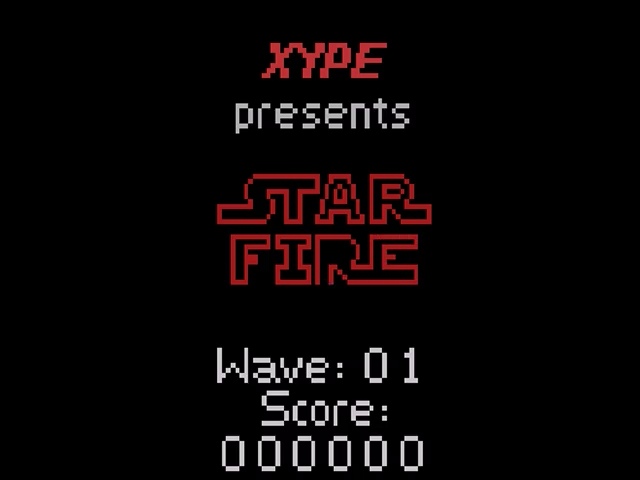 Star Fire (Homebrew) — Title screen